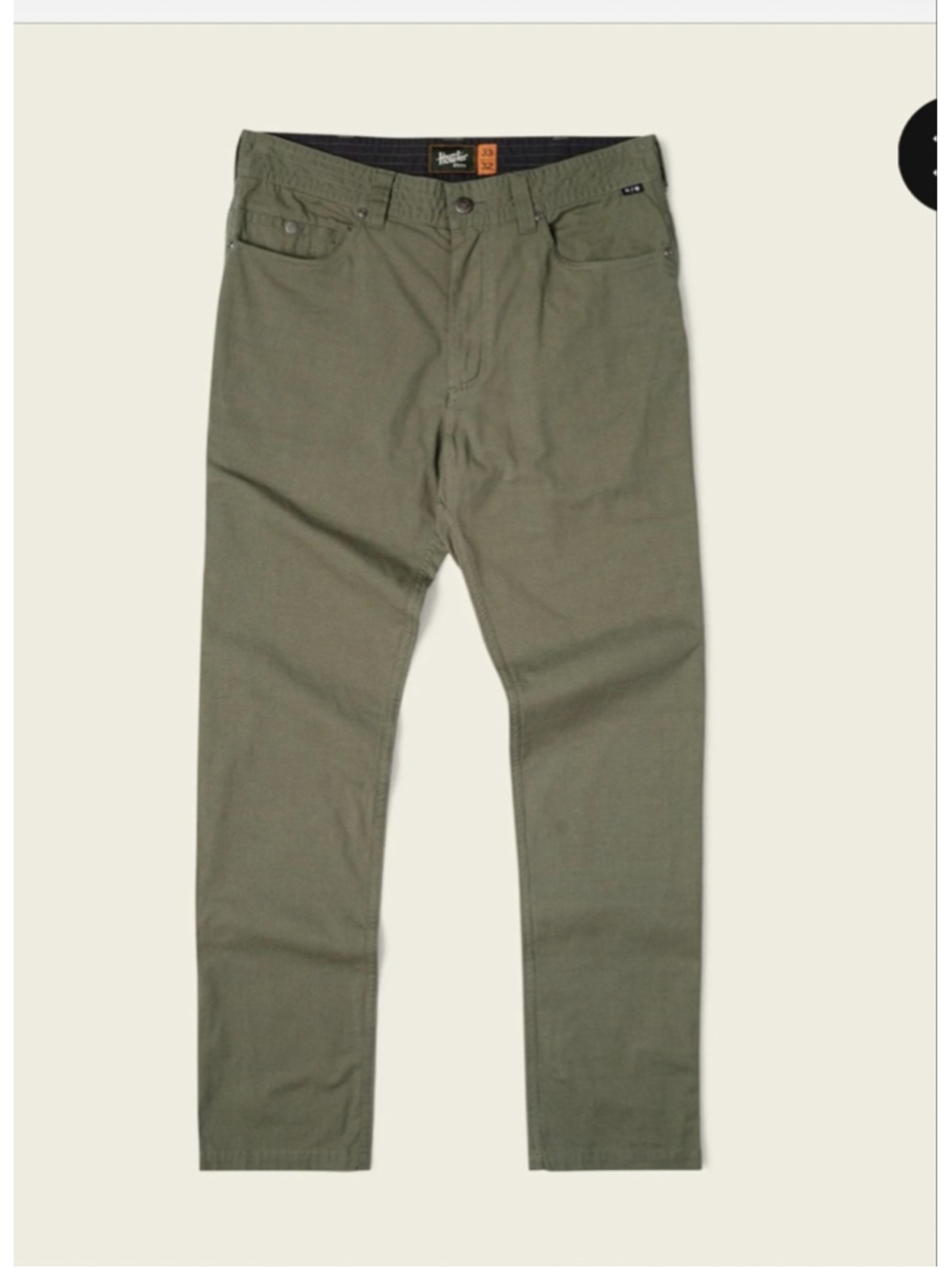 NWT Howler Bros Frontside 5-Pocket Pants - Sage - 40/32
